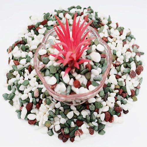 Miniatura 2 de SZGULAIKE Grava para acuario, guijarros naturales de colores mixtos, grava, pequeña cubierta de suelo de rocas de jardín, guijarros de frijoles,