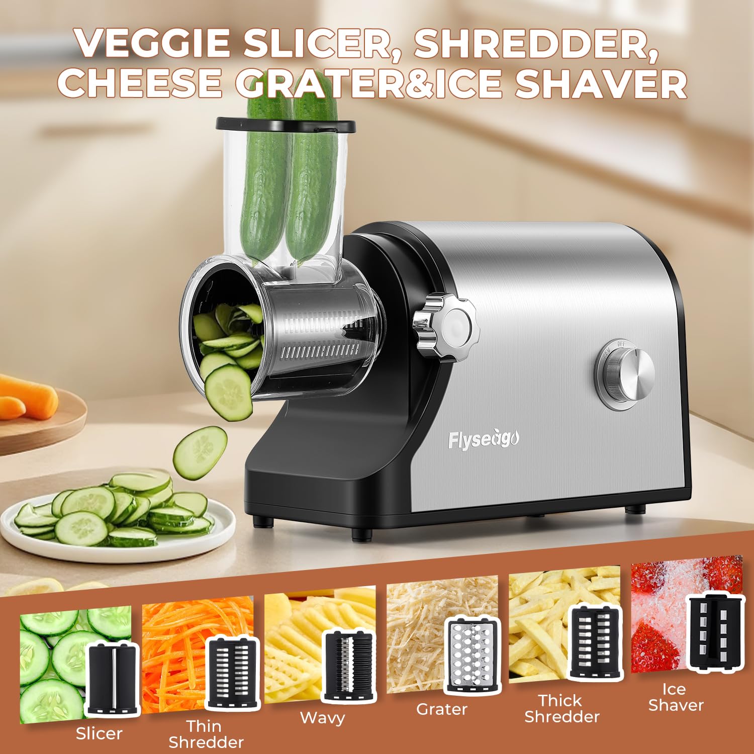 Picadora de carne eléctrica multifuncional de 3200 W, molinillo de carne comercial resistente, trituradora de verduras, cortador de hielo con 2 cuchillas, 3 placas de molienda, 3 tubos de 3