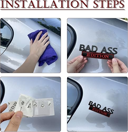 Miniatura 4 de 2 emblemas de edición Bad-Ass para automóvil, calcomanía de insignia 3D para guardabarros, accesorios de automóvil para portón trasero, parrilla