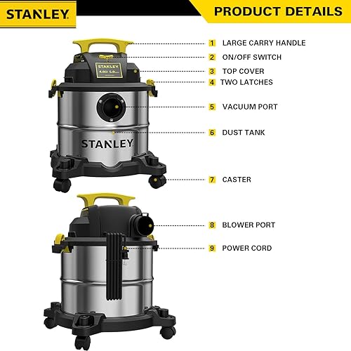 Miniatura 3 de Aspiradora Stanley 4 HP para uso en seco o mojado