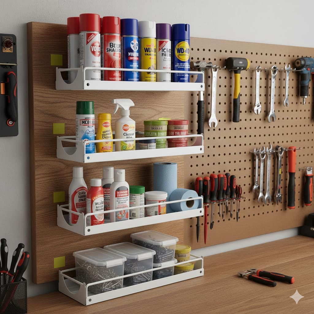 Under Sink Organizer Sliding Storage Rack for Kitchen & Bathroom, Space-Saving Pull-Out Storage for Bottles, Spices, Cleaning Supplies Adjustable Under Cabinet Organizer Durable Metal Shelf, White - Image 5