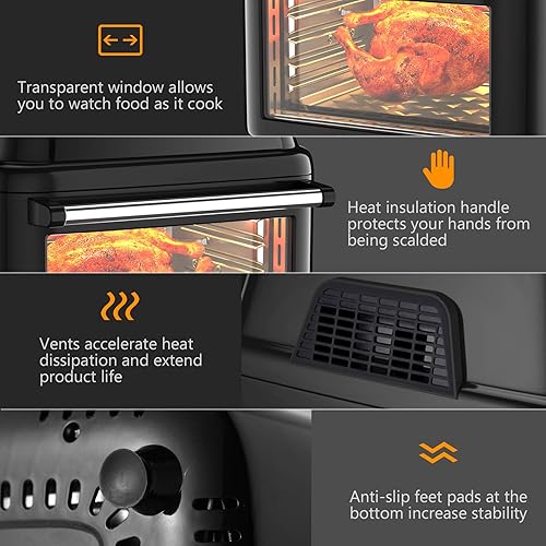 Miniatura 6 de COSTWAY 8-in-1 Air Fryer Toaster Oven Multifunctional Programmable 19QT Cooking Oven with 10 Accessories Rotisserie 8 Pre-set Recipe LED Digital