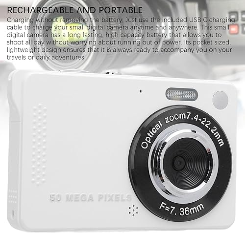Miniatura 6 de Cámara digital vintage de 50 MP 1080P, cámara compacta de apuntar y disparar, enfoque automático con zoom 16X, cámara retro regalo para