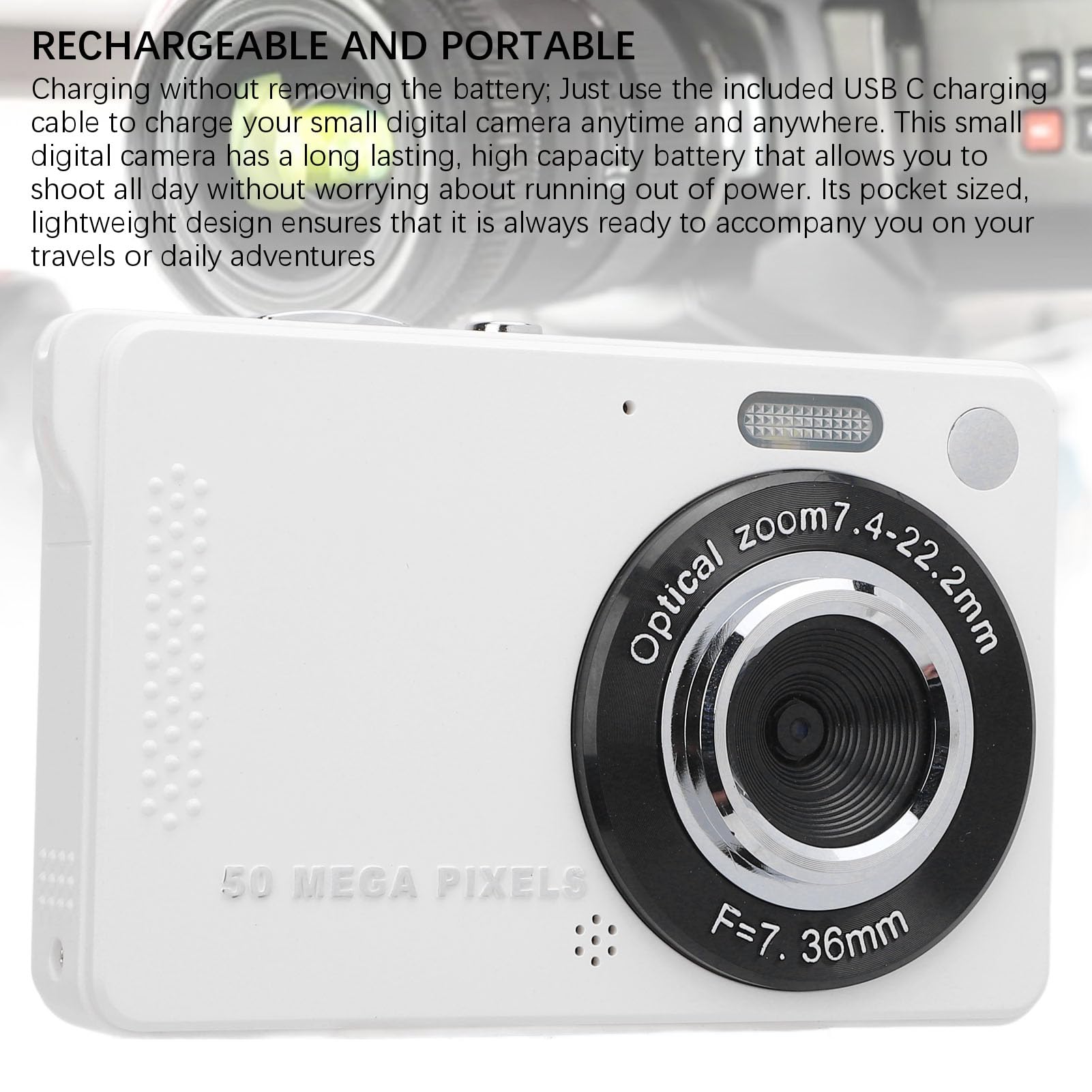 fotocamera, Videocamera for vlogging 1080P con schermo a colori IPS da 2,8 pollici, zoom digitale 16X, fotocamera compatta Point Shoot(32GB)