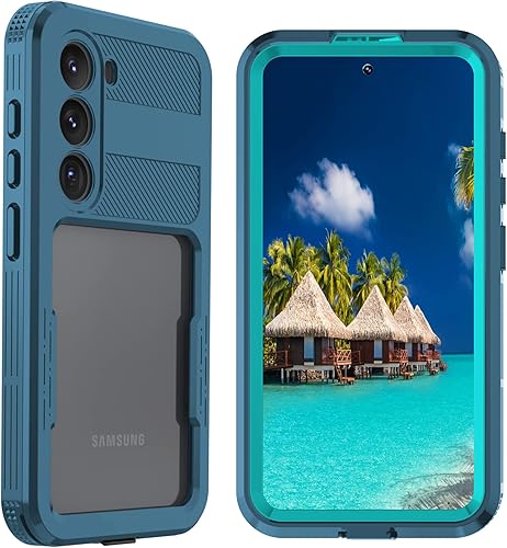 Funda para Samsung Galaxy S23 de 6.1 pulgadas (2023), protector de pantalla impermeable integrado, protección completa, resistente a las caídas, a