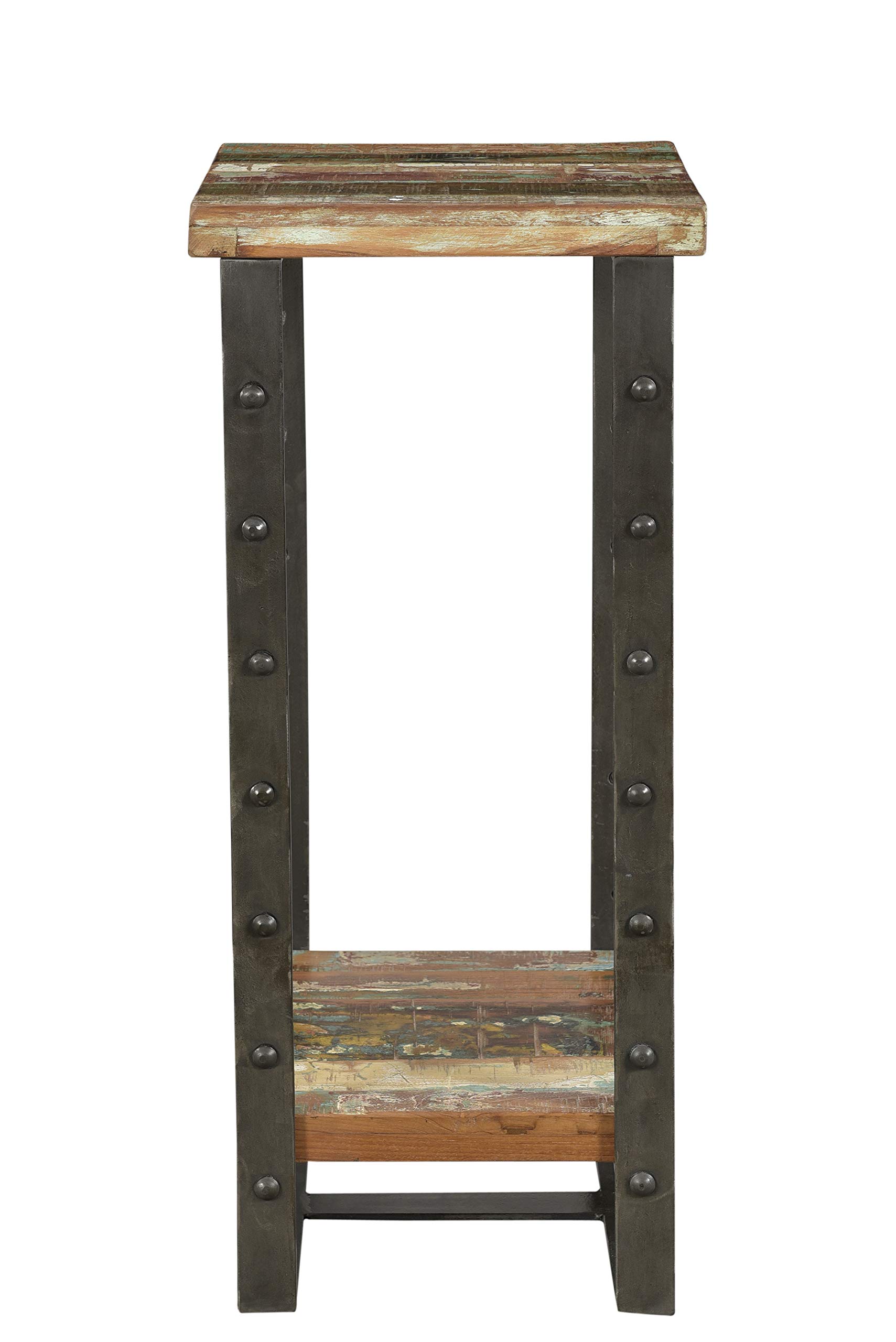 Designe Gallerie Square Side Table - Accent Table Furniture Perfect for Bedroom, Living Room - Metal and Wood - Tables for Home - (30 x 13 x 13) - Jacboe