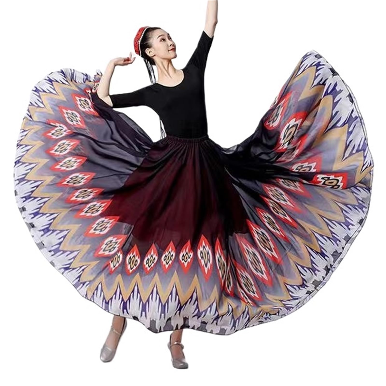 Vestidos de danza flamenca clásica for mujer, faldas baile escénicas 720 grados para Bailar Flamenco