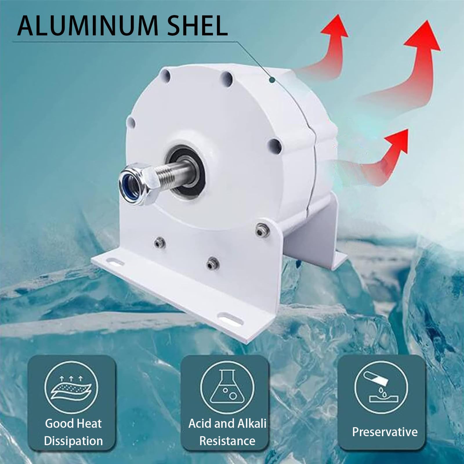 3-Fazowy Alternator, Domowy 3-Fazowy Generator PrąDu Z Magnesami TrwałYmi Z Metali Ziem Rzadkich Do Pionowych I Poziomych Turbin Wiatrowych 12V 24V 48V BiałY,800W-24V