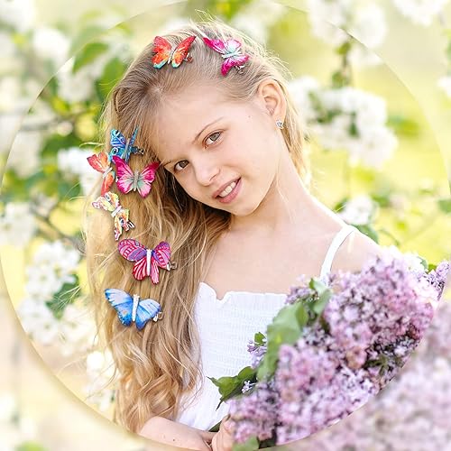 Miniatura 6 de Boao 18 pinzas para el cabello de mariposa con purpurina para niñas, adolescentes y mujeres, accesorios para el cabello (estilo lindo)