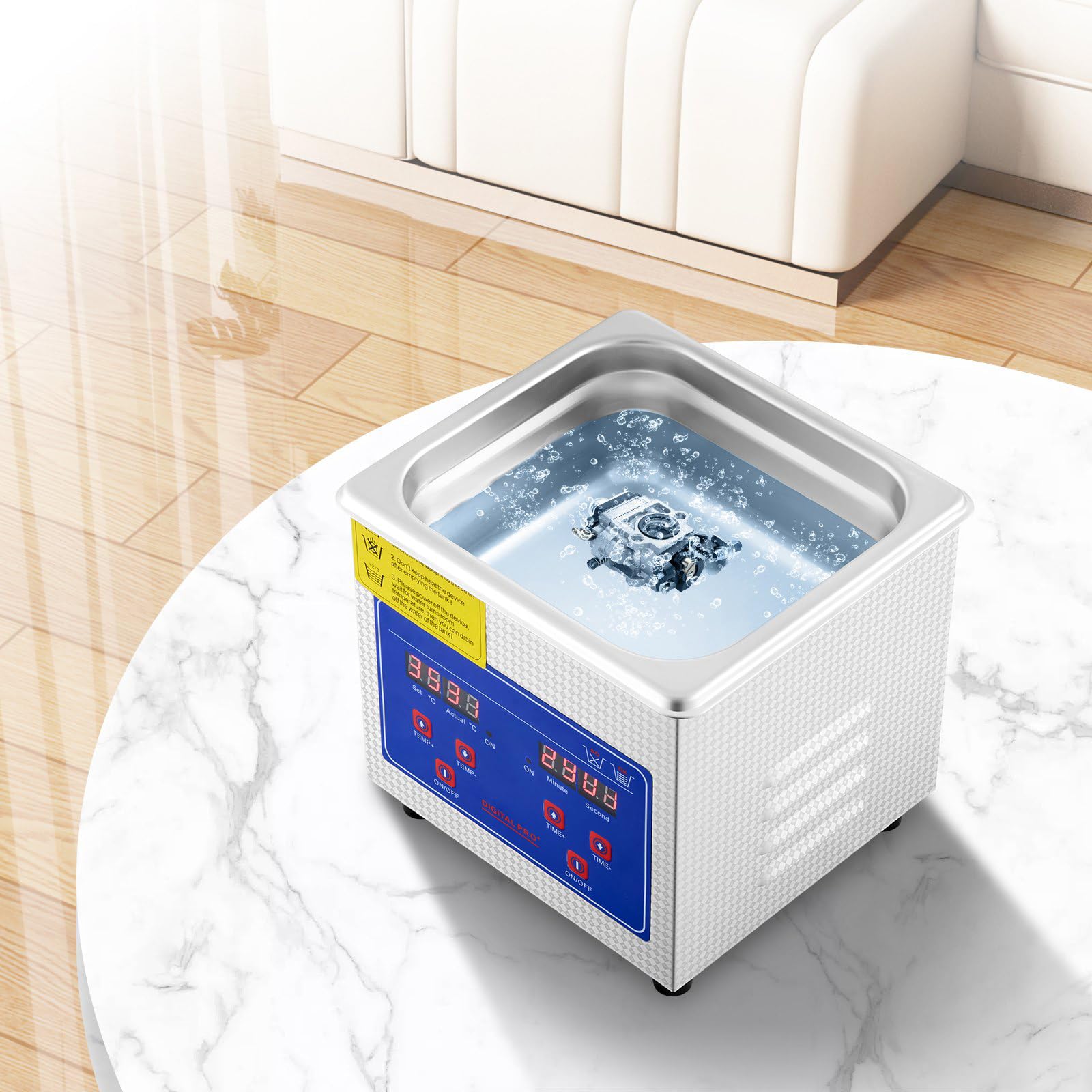 Professionel Nettoyeur Ultrasons 1L Avec Chauffage Et Rglage Du Temps Nettoyant Sonique Professionnel En Acier Inoxydable 60 W Pour Les Bijoux,Les Lab,Les éQuipements Dentaires Et Industriels (1L)