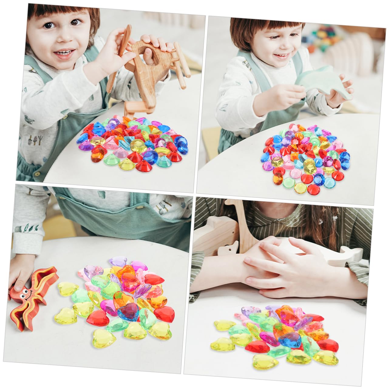 Hohopeti Unique Plastic Diamond Gems Toy Pool Diving Toys for Boys and Girls Diamond Decoration Props for Wedding Dec