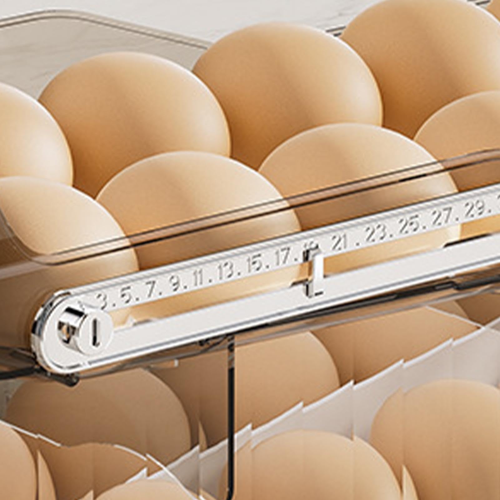 Organizador de huevos para refrigerador, con tapa, apilable, de