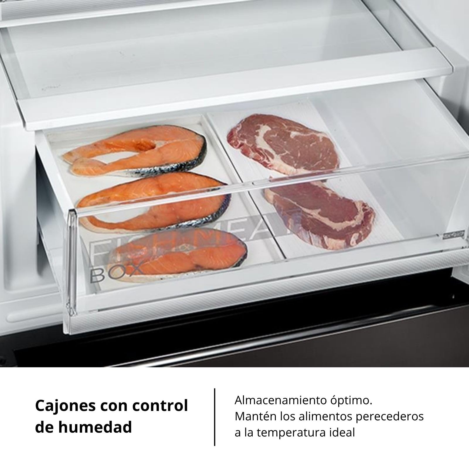 Corbero - Frigorífico Combi | CCGLML201725NFN | No Frost | Inverter | 356L | 200cm | Display Puerta | Fresh Box | Cajón Crisper | Estantes cristal | Cristal Negro