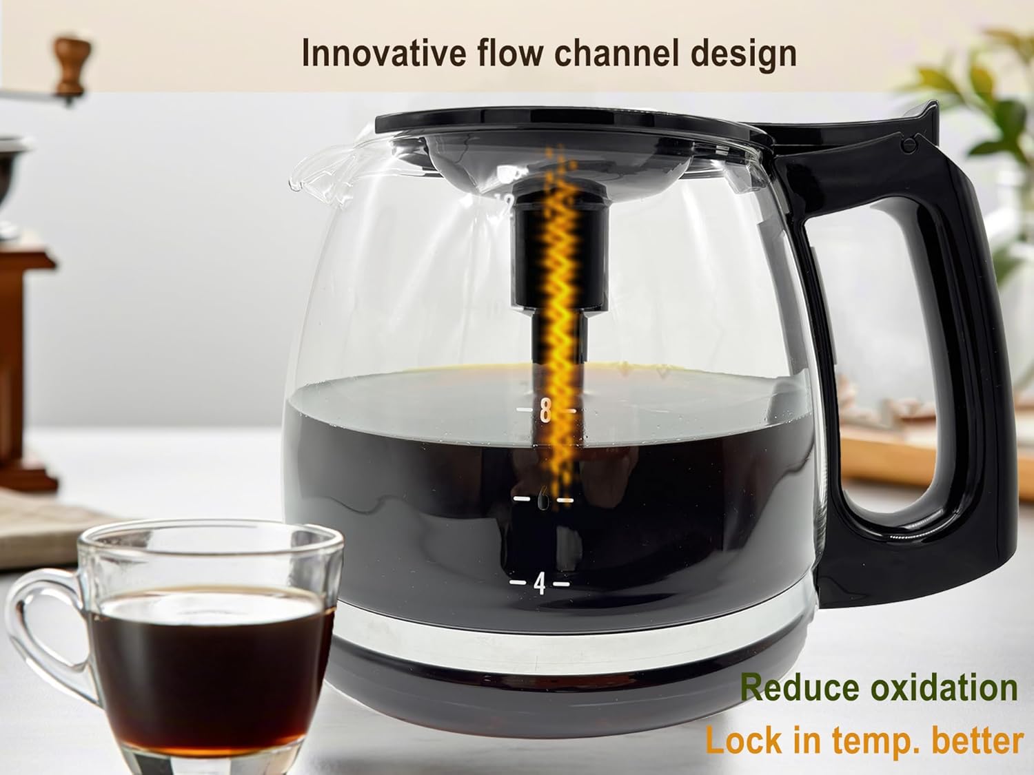 12-Cup Replacement Coffee Carafe Compatible with Hamilton Beach Coffee maker Pot & All Flex Brew Coffee Maker, Not Compatible Procter Silex series - Image 4