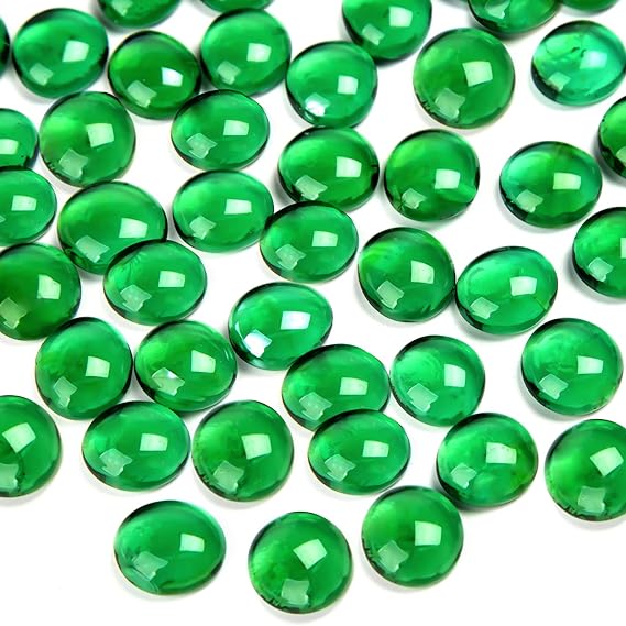 FUTUREPLUSX Flat Marbles Bulk, 100PCS Green Flat Marbles
