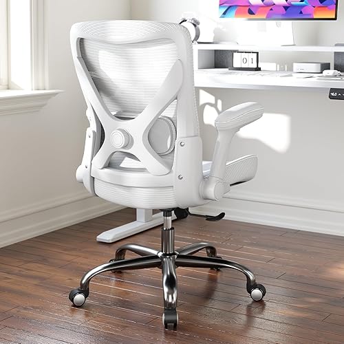 Miniatura 2 de Silla de Oficina para Casa Ergonómica - Silla de Escritorio X-Forma de Malla con Cuero de PU y Soporte Lumbar Ajustable - Silla Ejecutiva de