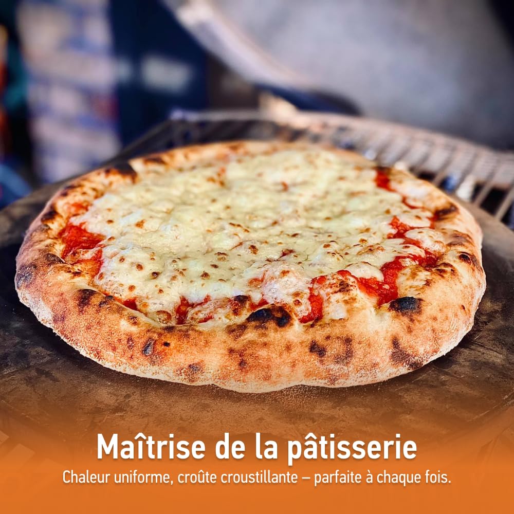 TEXAS CLUB Pierre à pâtisserie Ø 30cm pour four et gril, pierre à pizza, pierre à pâtisserie en céramique