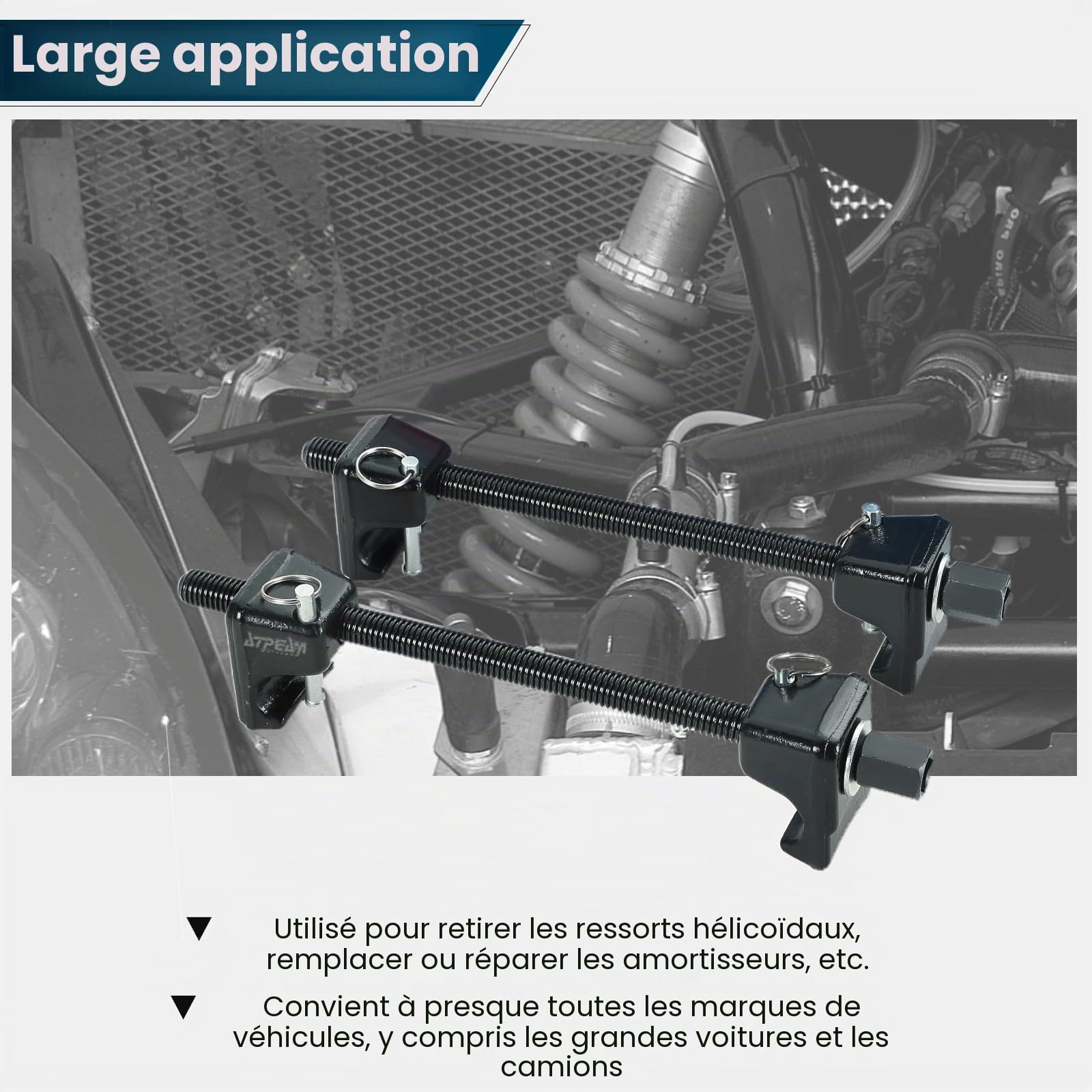 ATPEAM Compresseur de Ressort Amortisseur 2 Pièces 300mm, Outil Compresseur Ressort Amortisseur avec Coffret Rouge pour Suspension de Voiture