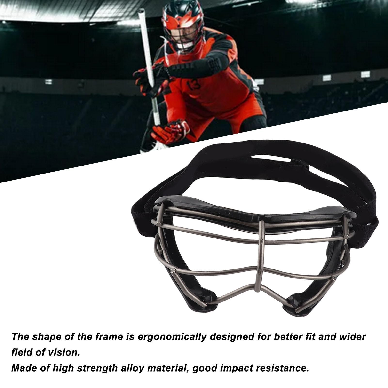 Haofy Damskie Gogle do Lacrosse, Silikonowe, Antypoślizgowe, Odporne na Uderzenia Okulary Ochronne do Sportów Terenowych