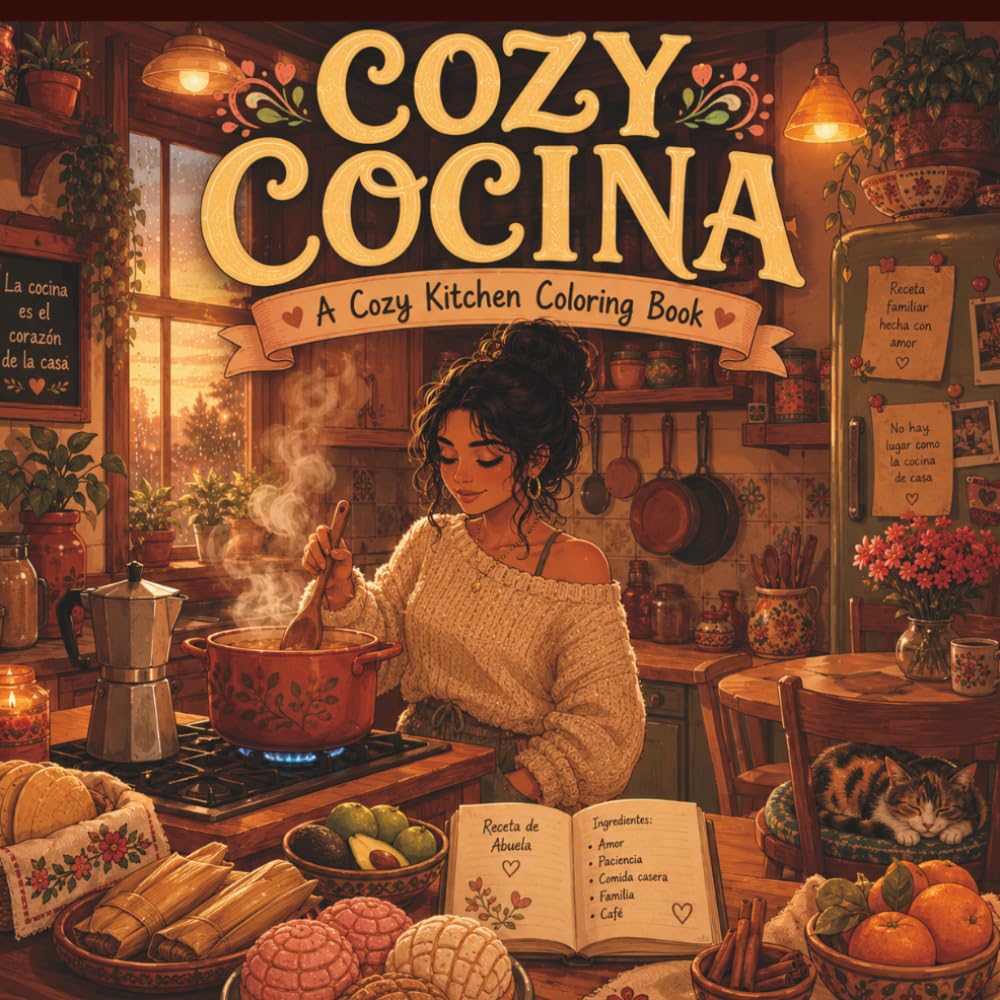 Cozy Cocina: A Cozy Kitchen Coloring Book: Celebrating Latino Kitchen Culture, Abuela's Recipes & Cozy Home Rituals (The Cozy Collection)