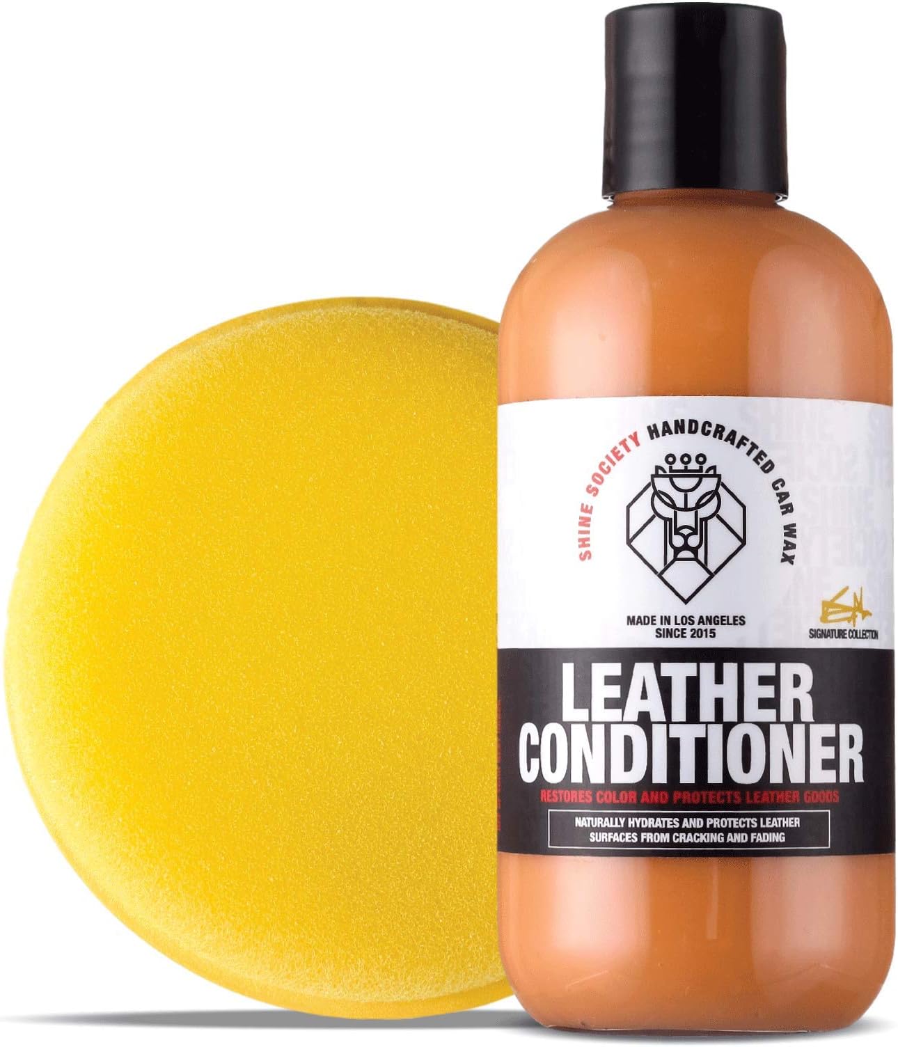 Shine Society Leather Cream Restorer and Conditioner with Foam Applicator Pad (8 oz)