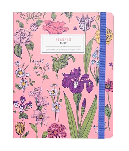 Flowers 2019-2020 Academic Diary, Organiser, Calendar, Agenda. Week To View Twin Wire Spiral Binding Mid Year Student Daily Planner. Runs From August 2019 Until December 2020 - 17 Months.