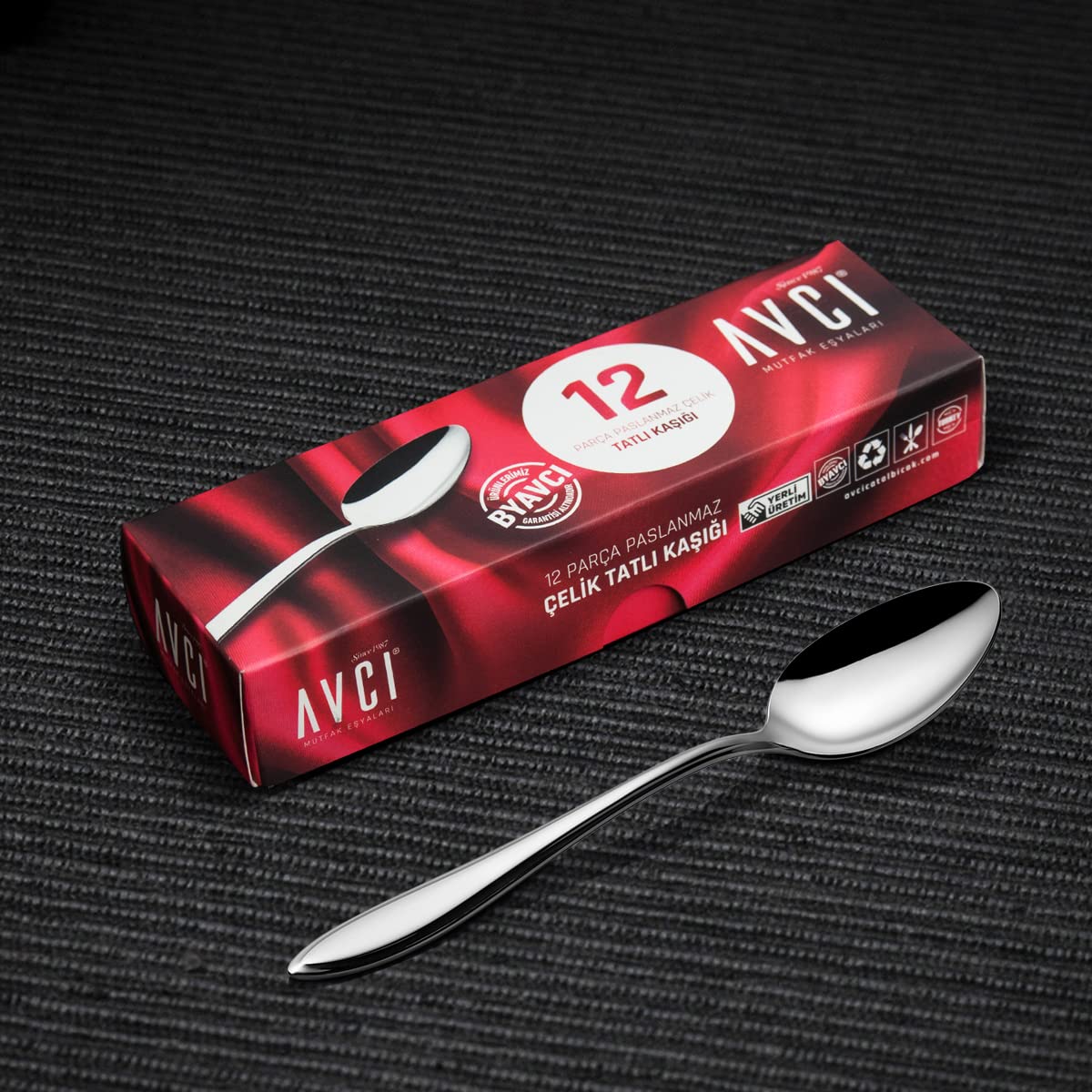 AVCI Elit 12 Adet Tatlı Kaşığı 18/10 Paslanmaz Çelik 2 mm