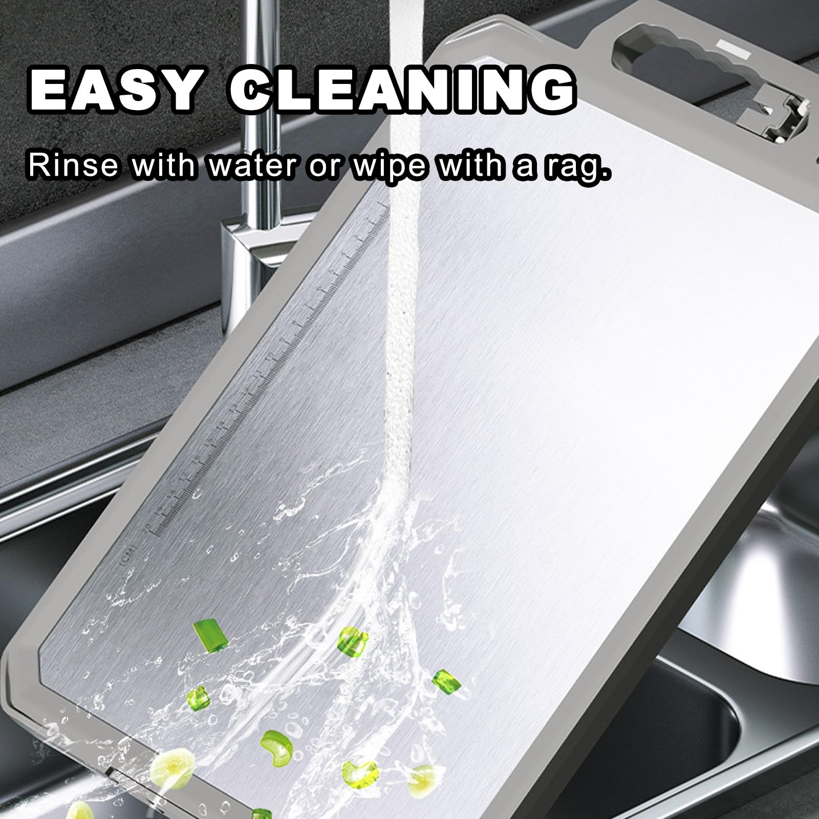 Taglieri in Acciaio Inox, taglieri in Piedi e appesi for la Cucina, Tagliere Antiscivolo Multifunzionale, bifacciale, Pietra affilatrice Ribaltabile con Scala Graduata Facile da Pulire