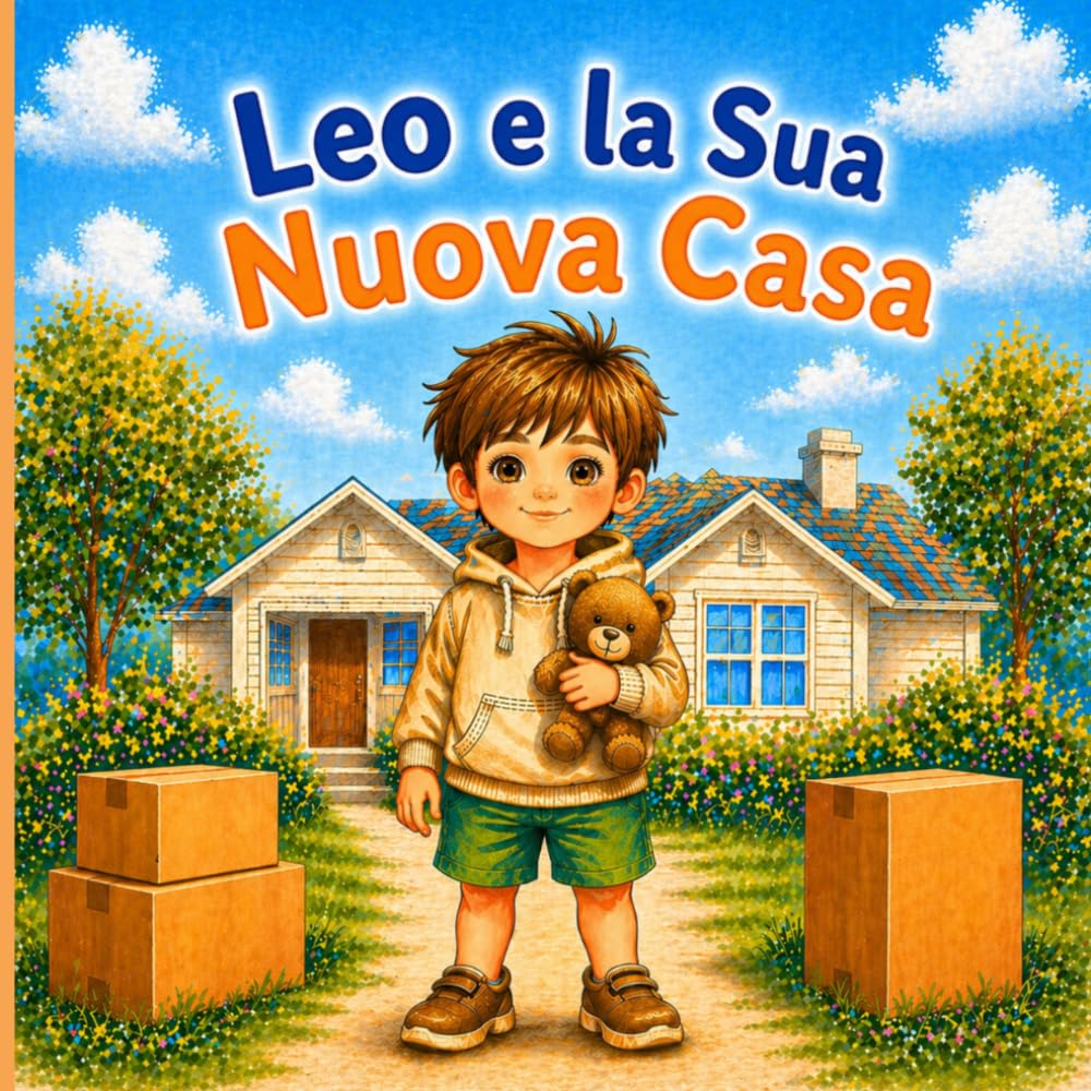 Leo e la Sua Nuova Casa: Libro Illustrato per Bambini sul Trasloco, i Nuovi Amici e il Superare la Paura del Cambiamento