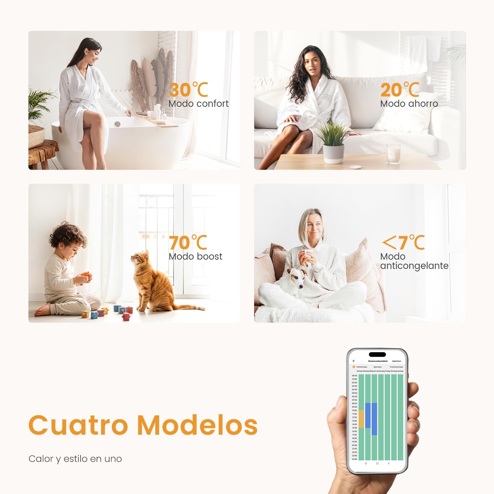EMKE Radiador Toallero Eléctrico con WiFi Termostato 104x40 cm, Antracita | Toallero Eléctrico de Bajo Consumo, Resistencia Calefactora con Temporizador,Calienta Toallas,Secatoallas,400W
