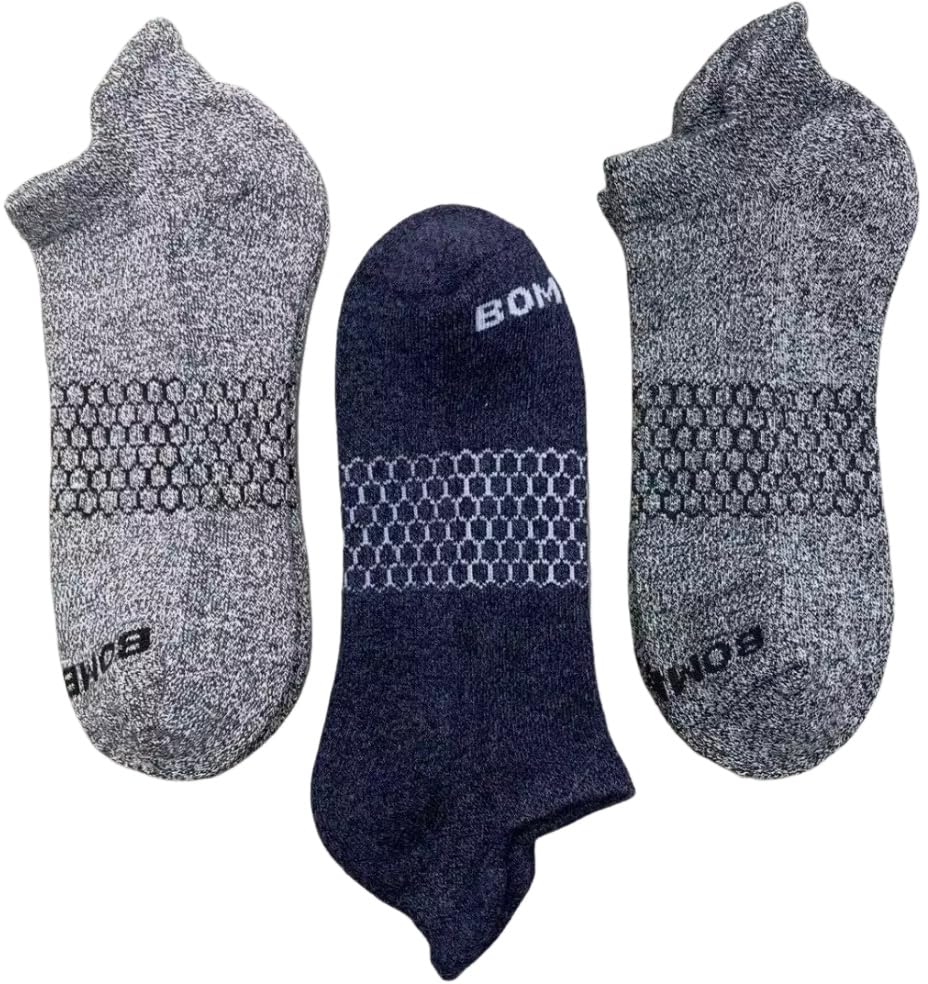 Doctor Teether3 Pairs Men's Bomba Ankle Solid Colors Socks Size Large 9-12