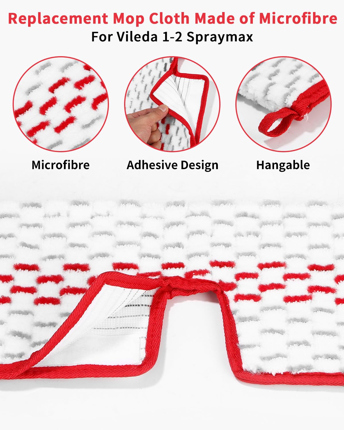 Lot De 5 Serpillères De Rechange Pour Vileda 1-2 Spraymax - Réutilisables - Avec Fonction De Pulvérisation - Lavables - En Microfibre - Pour Tous Les Types De Sols