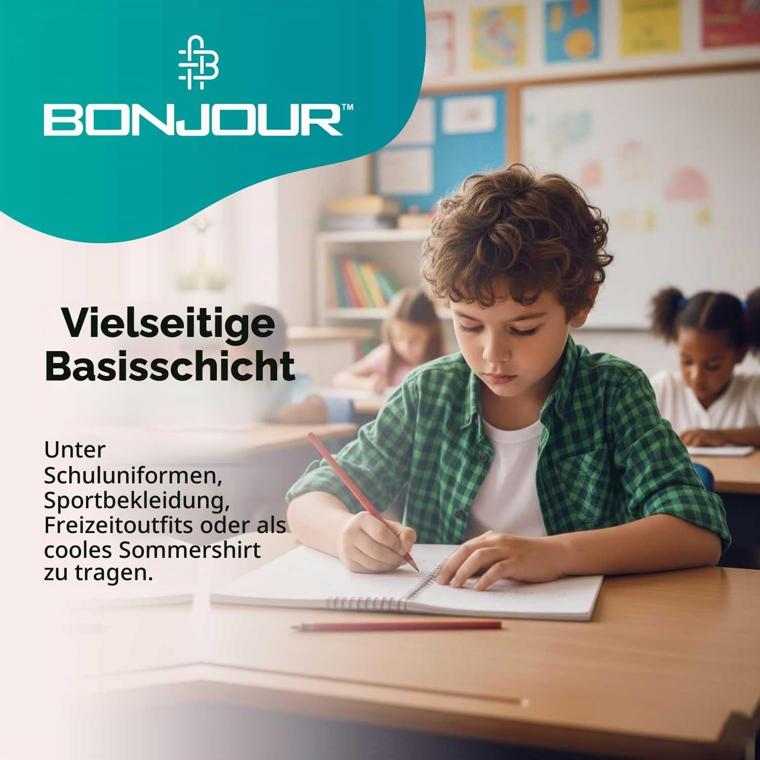 Warme Unterhemden für Jungen, einfarbig, ärmellos, 100% Baumwolle, 6 Stück, 1 bis 13 Jahre