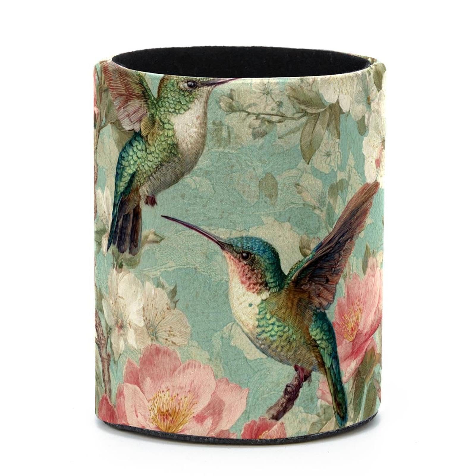 VAPOKF Round Pencil Holders for Desk, Hummingbird Pen Holders Pen Pot Makeup Brushes Storage Desktop Stationery Supplies Organiser for Home Office