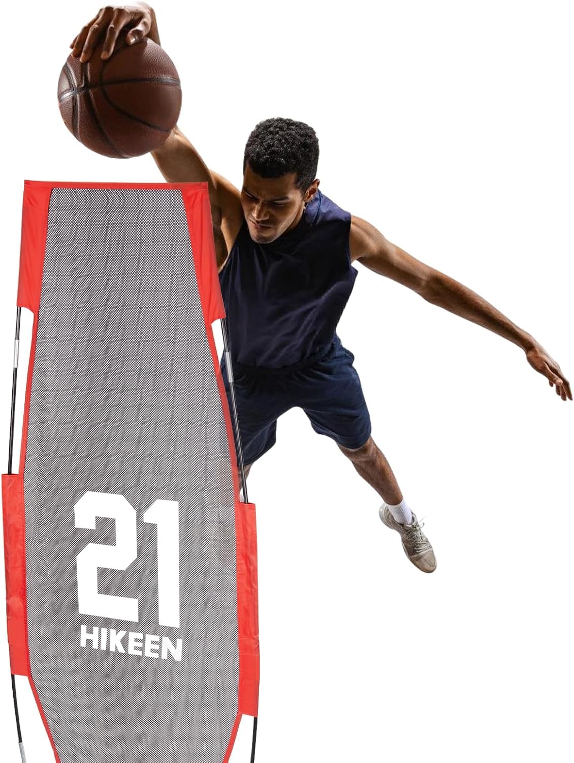 Hikeen Höhenverstellbar Basketball Konfrontation Trainingsmodell, Basketball Training Equipment Dummy für das Basketballtraining, Verteidigungs Mannequin mit 2 Stangengrößen + 4 Sandsäcke