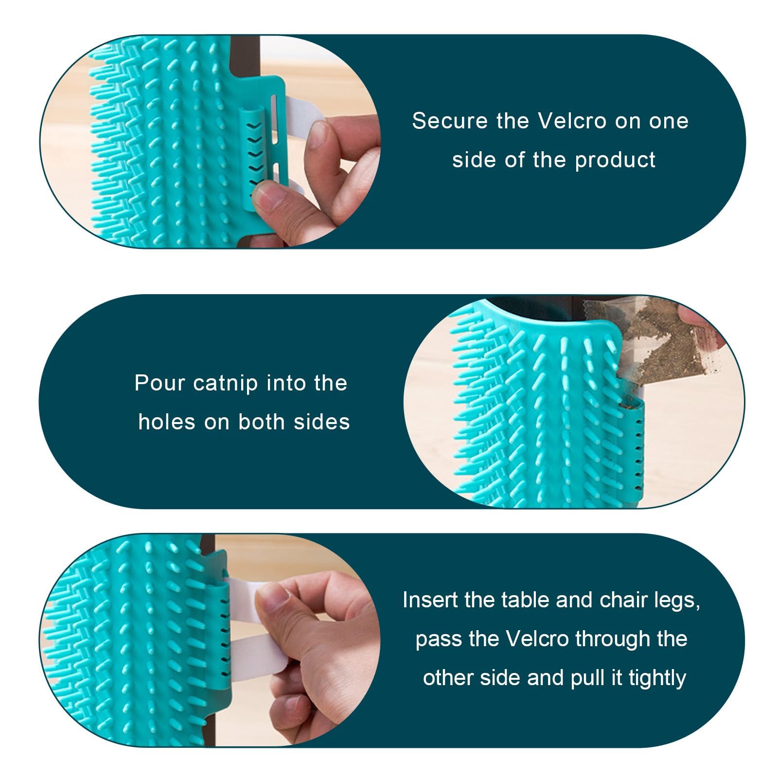 ZIJANG 2 Pcs Cat Brush Short Hair & Rubber Dog Brush, Dual-Action Rubber Groomer for Pets with Catnip Infusion - Image 3