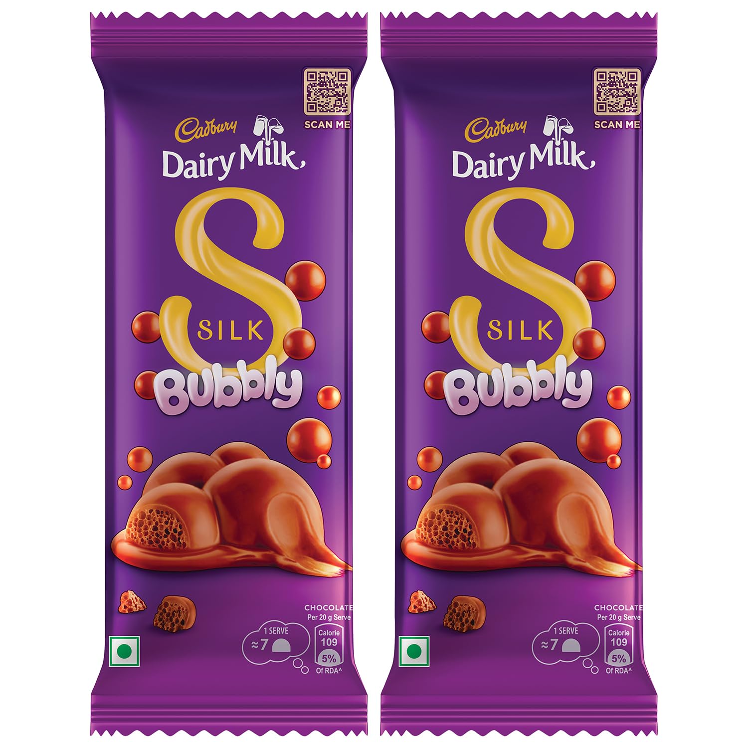 Cadbury Dairy Milk Silk Bubbly Chocolate Bar, 112 g (Pack of 2)
