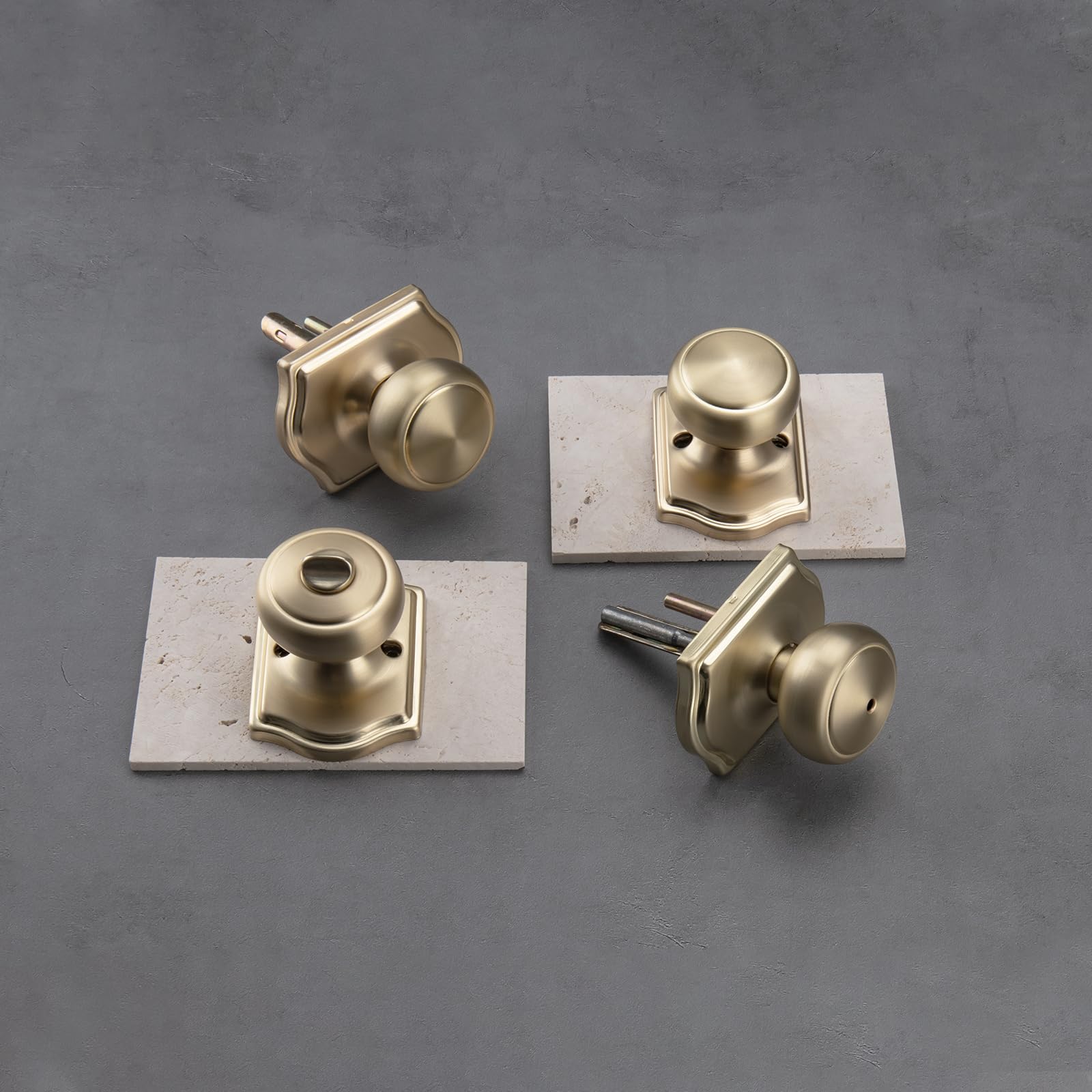 Gold Camelot Door Knobs - 6 Pack -5 Gold Camelot Door Knobs - 6 Pack -5