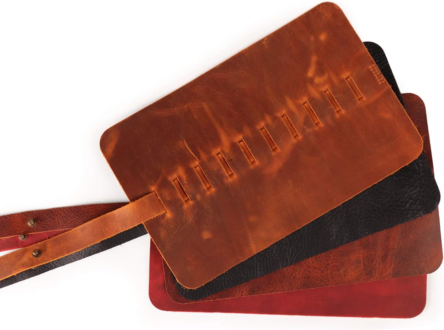 Londo Genuine Leather Retro Pen and Pencil Case - Metal Snap Fastener, Pencil Pouch Stationery Bag - Image 9