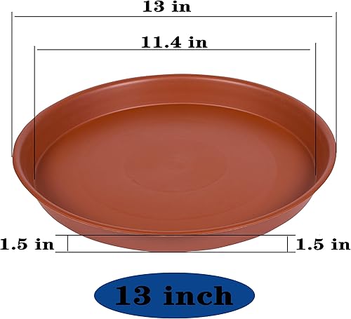 Miniatura 6 de Paquete de 6 platillos para plantas de 8 pulgadas, bandejas de plástico resistente para goteo de plantas redondas de 8 pulgadas, platillo para