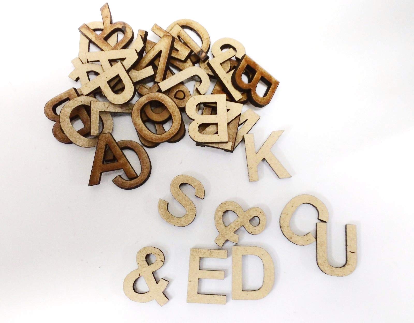 Buy Wooden Letters, (2 cm) Full Alphabet x 4 Over 110 Pieces Laser Cut