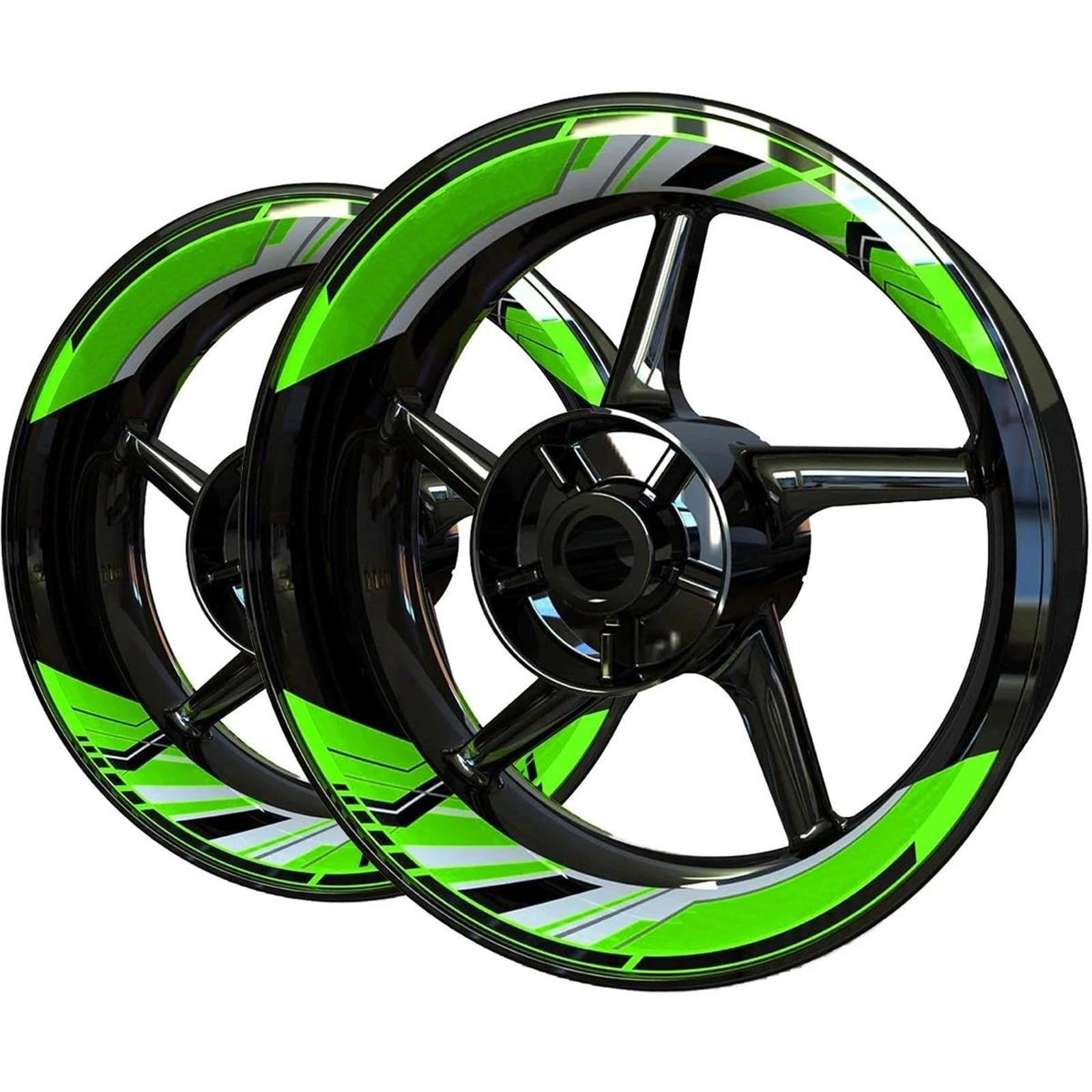 Motorrad-Radnabenaufkleber Reflektierende Motorradfelgenaufkleber Für Kawasaki Für Ninja 650 Für NINJA650 Radnabenaufkleber Radaufkleber Felgenrandaufkleber(Grün)