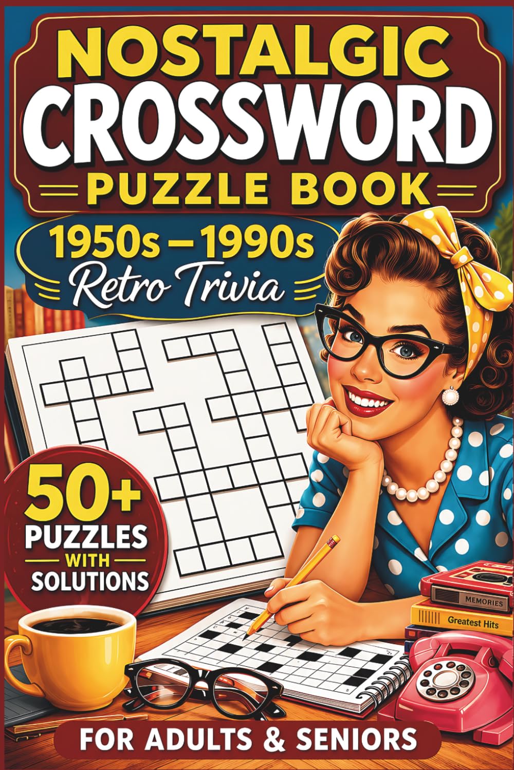 Nostalgic Crossword Puzzle Book for Adults and Seniors: 1950s 1960s 1970s 1980s 1990s Retro Trivia Crosswords | 60 Easy to Medium Puzzles | Classic ... | Relaxing Brain Puzzles with Solutions