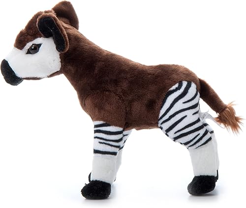 Miniatura 6 de The Petting Zoo Peluche africano de Okapi, regalos para niños, animales salvajes del zoológico Onez, juguete de peluche africano Okapi de 12 pulgadas