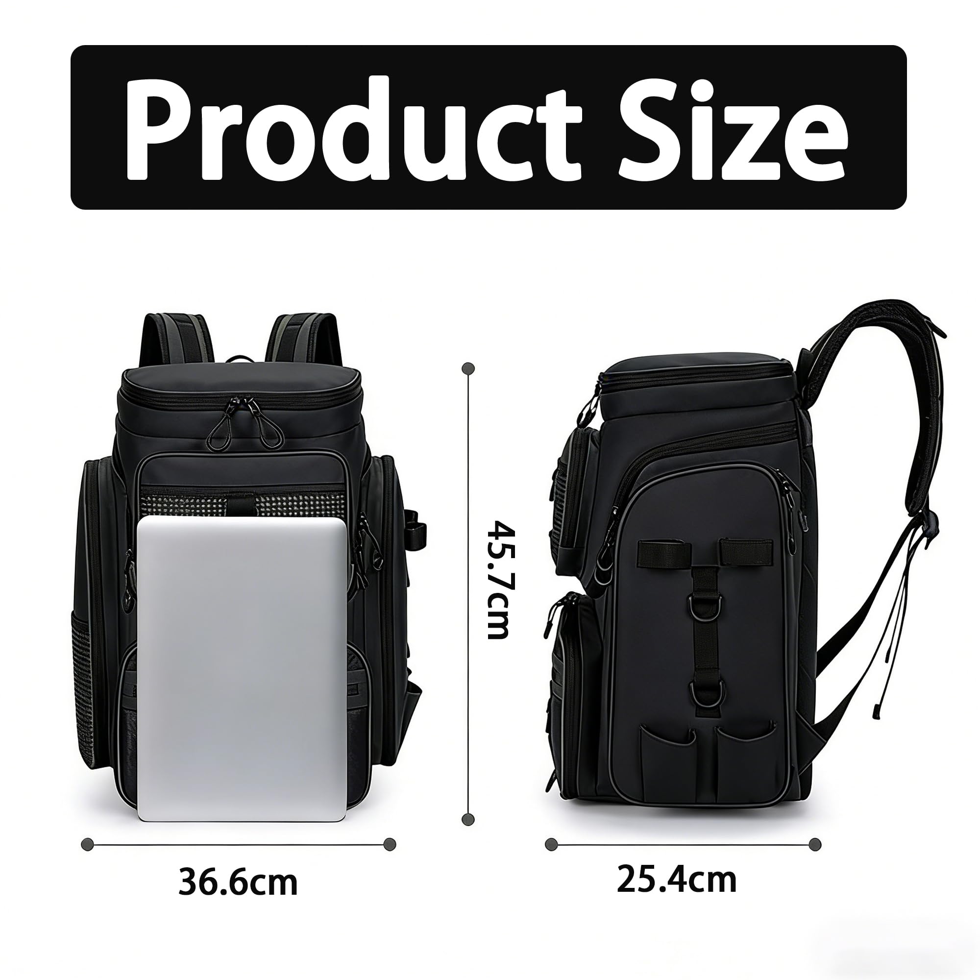 WYFCR Mochila de pesca con soportes para caña, bolsa de aparejos impermeable, bolsa de almacenamiento ligera e impermeable para pesca, adecuada para senderismo, caza, camping y viajes