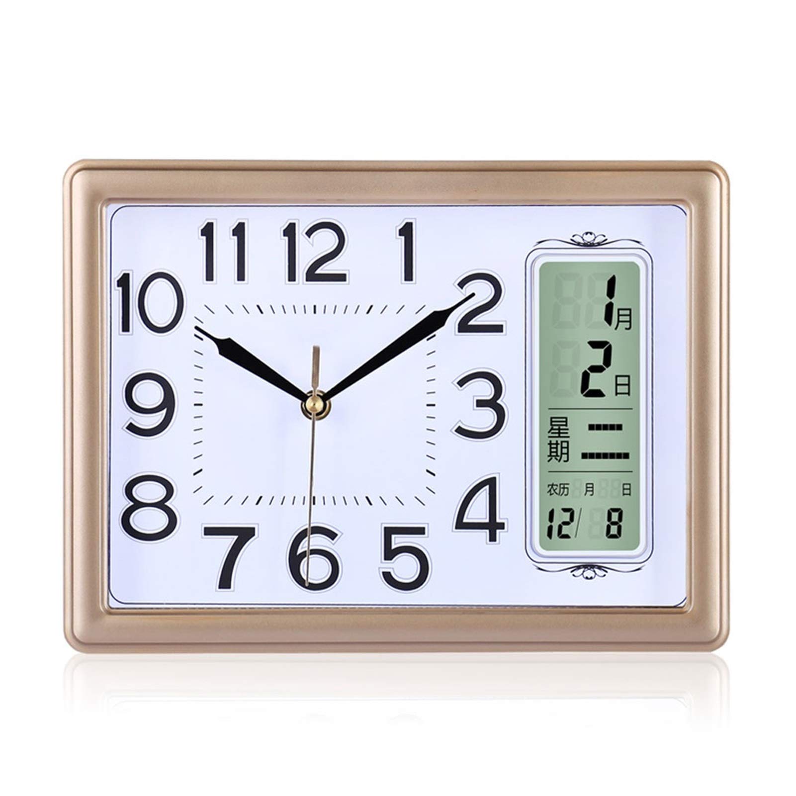 Kalendarz Perpetual Mute Calendar Clock Salon Sypialnia Zegar LCD Monitor Kwarcowy Nowoczesny Elektroniczny Desk(A)