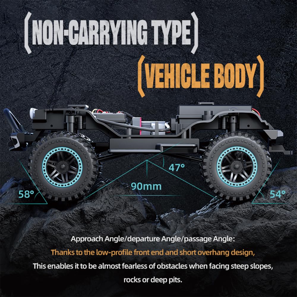 Samochód wspinaczkowy RC Crawler 1/20, zdalnie sterowany model ciężarówki 4WD Off-Road All Terrain, samochód wspinaczkowy terenowy, silnik bezszczotkowy 2,4 GHz, SG206MAX, 3 baterie (żółty)