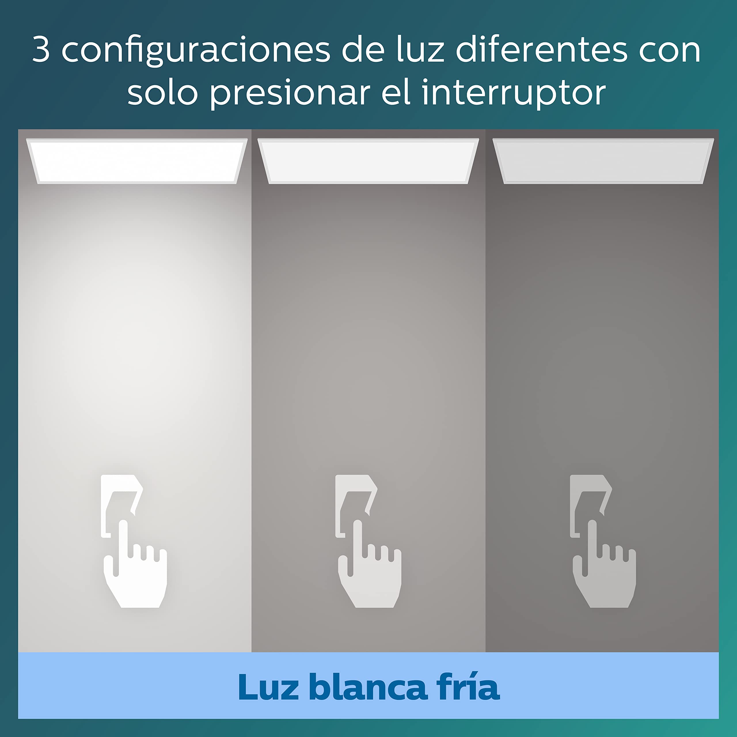 Philips - Plafón Philips Tuch Ceiling, lámpara LED de techo funcional, color blanco, luz blanca cálida regulable, 40K - 36W
