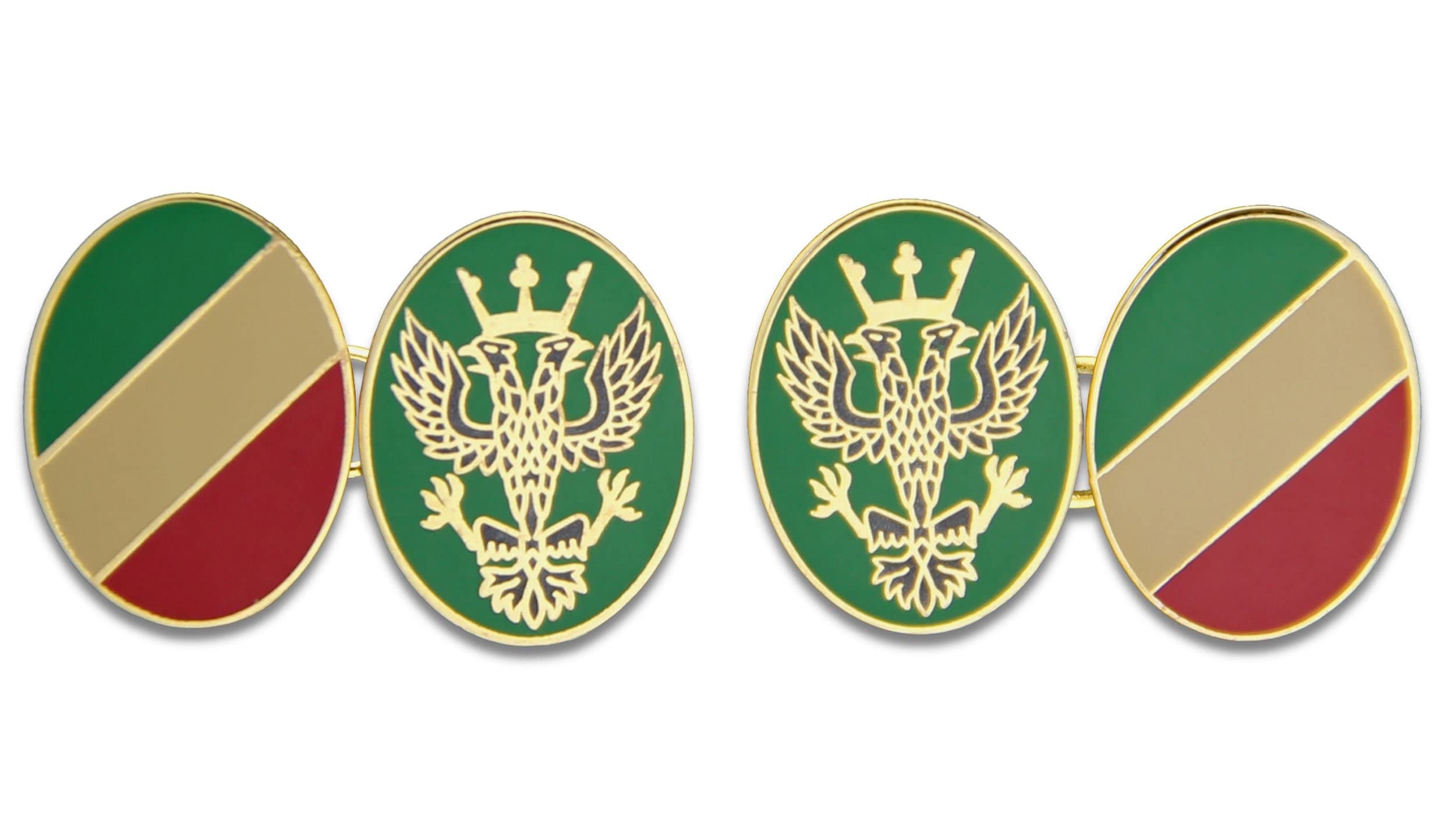 The Regimental Shop Men's Green/Red/Gold Mercian Regit Cufflinks