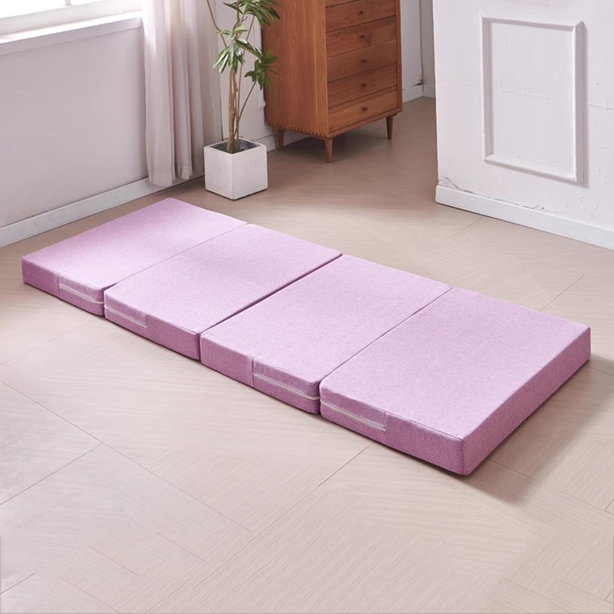 Składany materac tatami można prać w pralce, rozkładana sofa, krzesło, łóżko, idealny dla gości, na kemping, w podróż, składany materac do spania dla dzieci, łatwe przechowywanie (200 x 90 x 5
